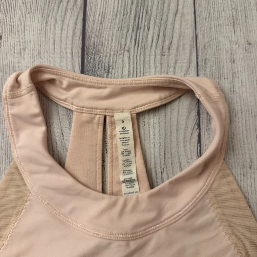 Lululemon Run Make It Count Tank Parfait Pink Size 6 Racerback Mesh Yoga